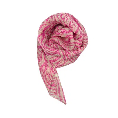 Borbonese Pink Silk Women Scarf In Brown