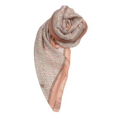 Borbonese Pink Silk Women Women's Scarf In Multi