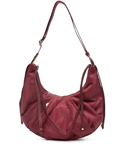 Borbonese Pleat-detail Shoulder Bag In Red