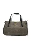 Borbonese Print Shopper Medium Shoulder Bag In Brown