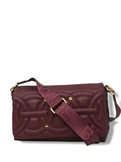 Borbonese Quilted Leather Crossbody In Red
