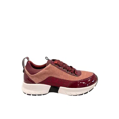 Borbonese Red Fabric Women Sneakers In Multi