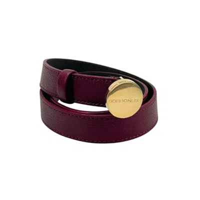 Borbonese Red Genuine Leather Women's Women's Belt In Purple
