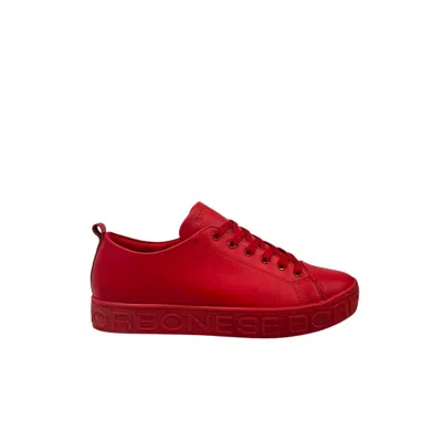BORBONESE BORBONESE RED LEATHER MEN MEN'S SNEAKER