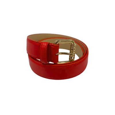 Borbonese Red Leather Women Women's Belt In Multi