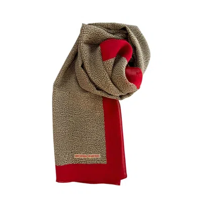 Borbonese Red Silk Women Women's Scarf In Multi