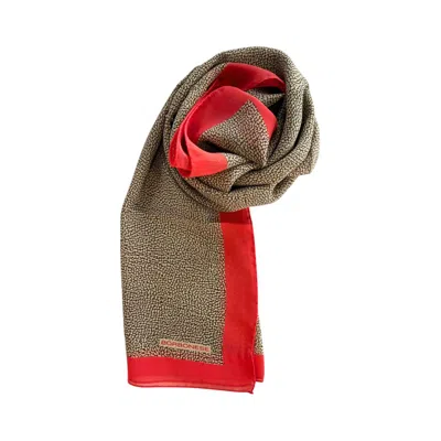 Borbonese Red Silk Women Women's Scarf In Multi