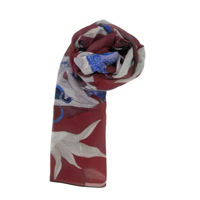 Borbonese Red Silk Women Women's Scarf In Brown