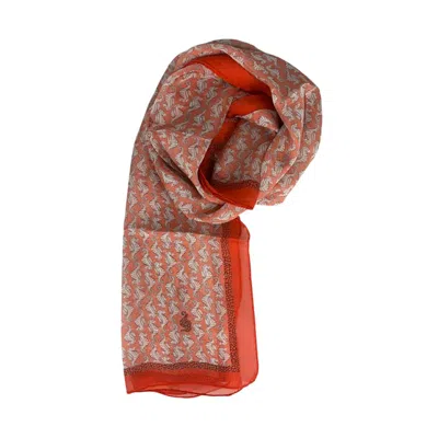 Borbonese Red Silk Women Scarf In Multi