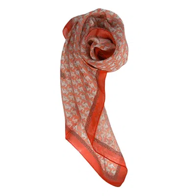 Borbonese Red Silk Women Women's Scarf In Neutral