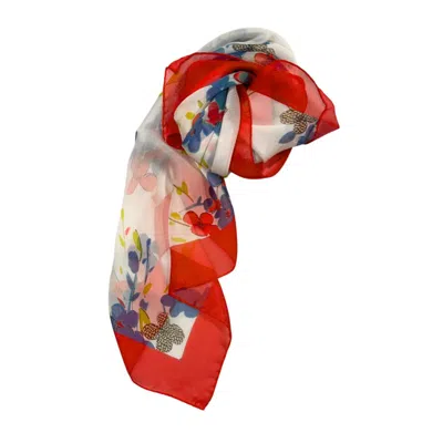Borbonese Red Silk Women Women's Scarf In Multi