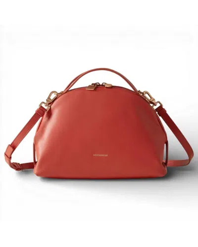 Borbonese Sexy S Bag With Shoulder Strap  Vitello Nappato Red Papaya - 923329-0202-522