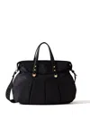 Borbonese Shopping Bag Croissant Large Recycled Fabric Op In Dark Black