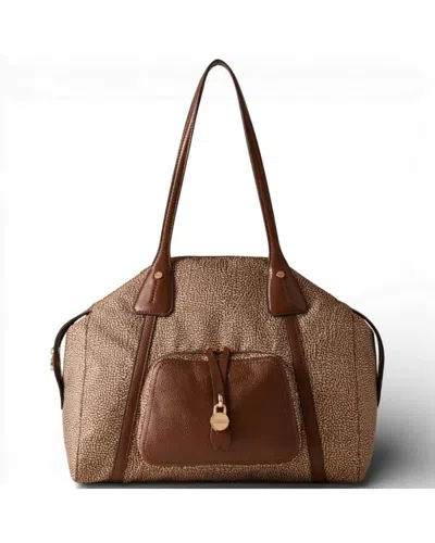 Borbonese Shopping Bag M.  Beige/marrone - 910198-0189-994 In Brown