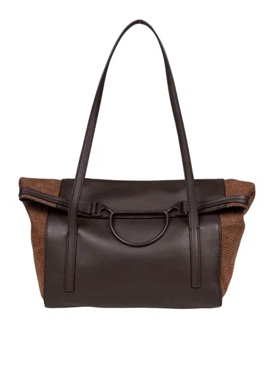 Borbonese Shopping Bag M In Brown