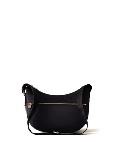 Borbonese Luna Hobo Small Shoulder Bag In Black