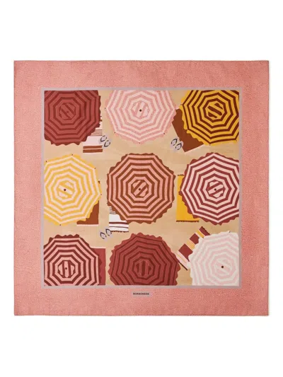 Borbonese Silk Scarf In Pink