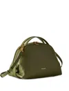Borbonese Small Bowler Curved Zip Tote Bag In Green