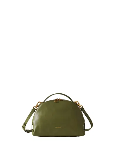 Borbonese Small Leather Trunk In Green