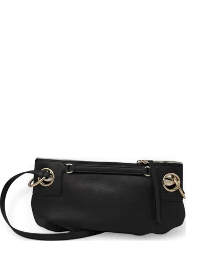 Borbonese Small London Ring Detail Shoulder Bag In Black
