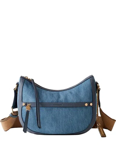Borbonese Small Luna Shoulder Bag In Blue