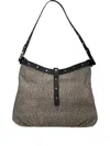Borbonese Studded Shoulder Bag In Gray