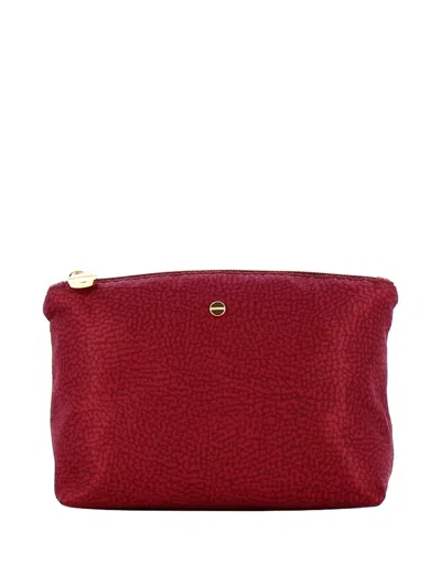 Borbonese Textured Clutch Bag In Red