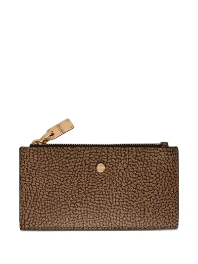 Borbonese Top-zip Logo-detail Wallet In Brown