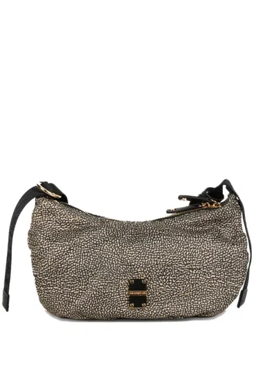 Borbonese Top-zip Logo-plaque Shoulder Bag In Neutral