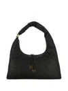 Borbonese Twinnie Small Op-print Zip Shoulder Bag In Black