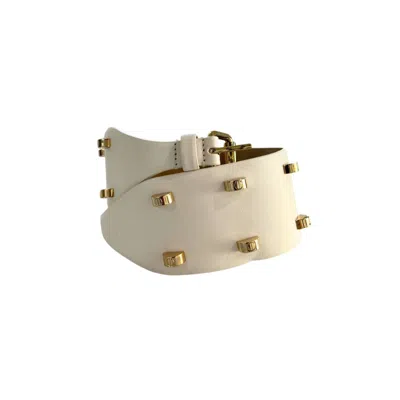 Borbonese White Genuine Leather Women Women's Belt