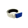 Borbonese White Leather Men Belt In Gray