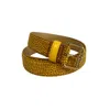 Borbonese Yellow Leather Women Women's Belt In Multi