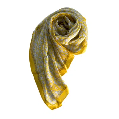 Borbonese Yellow Silk Women Women's Scarf