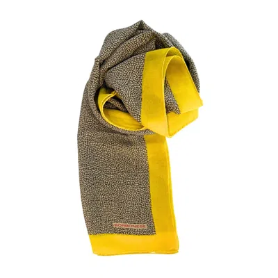 Borbonese Yellow Silk Women Women's Scarf In Multi