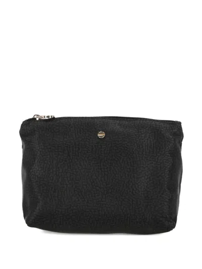 Borbonese Zip-top Make Up Bag In Black