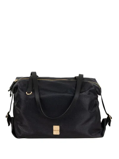 Borbonese Zip Tote Bag In Black