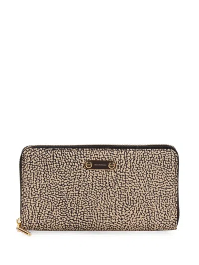 Borbonese Zip-around Wallet In Neutral