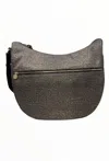 Borbonese Luna Hobo Small Shoulder Bag In Op Fabric In Multi