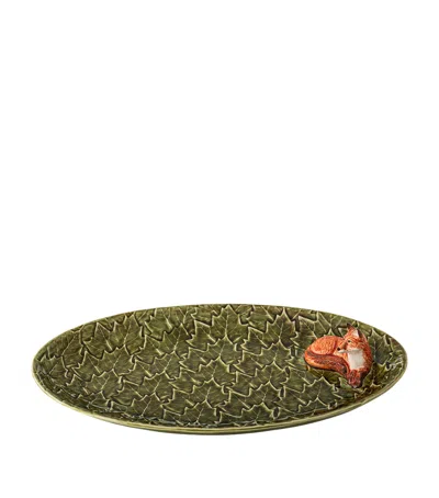 Bordallo Pinheiro Acorn Oval Platter In Green