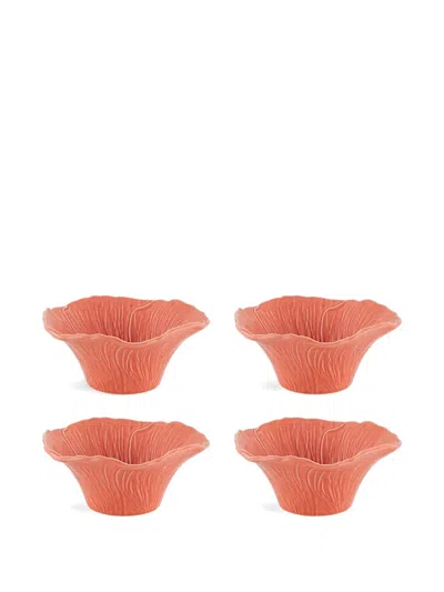 Bordallo Pinheiro Alcea Overlapping-flowers Bowl In Pink