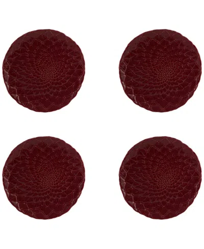 Bordallo Pinheiro Amazonia Dinner Plates, Set Of 4 In Red