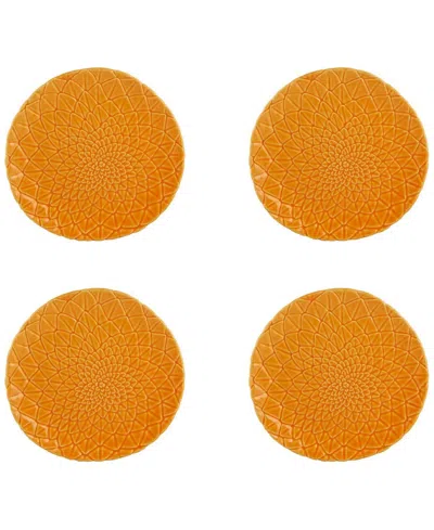 Bordallo Pinheiro Amazonia Fruit Plates, Set Of 4 In Gold