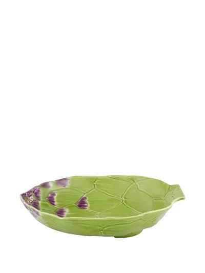 Bordallo Pinheiro Artichoke Embossed Pasta Dish (two-person Setting) In Green