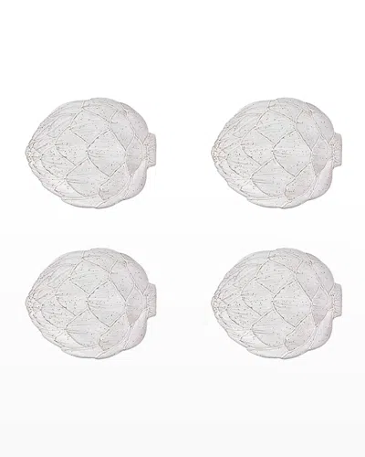 Bordallo Pinheiro Artichoke Plates, Set Of 4 In White