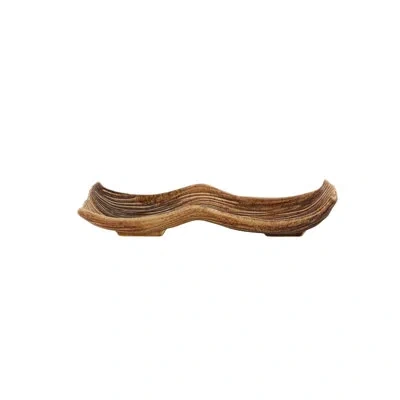 Bordallo Pinheiro Banana Madeira Divided Serving Dish In Brown