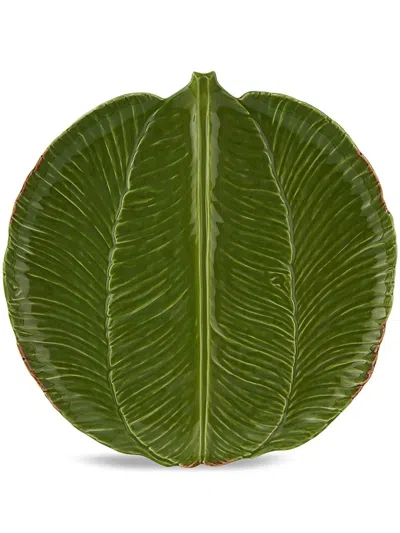 Bordallo Pinheiro Banana Madeira Glazed Tray In Green