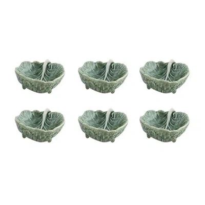 Bordallo Pinheiro Cabbage 4 Oz. Leaf Dessert Bowl In Green