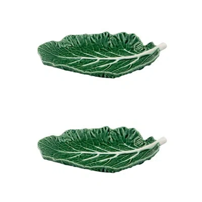 Bordallo Pinheiro Cabbage 7.5" Salad Plate In Green