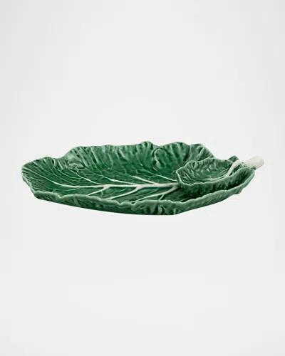 Bordallo Pinheiro Cabbage 8" Chip And Dip Server In Green